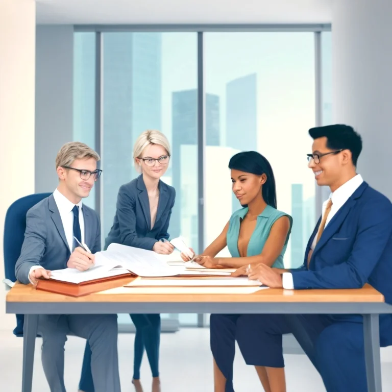 Business meeting with legal advisors